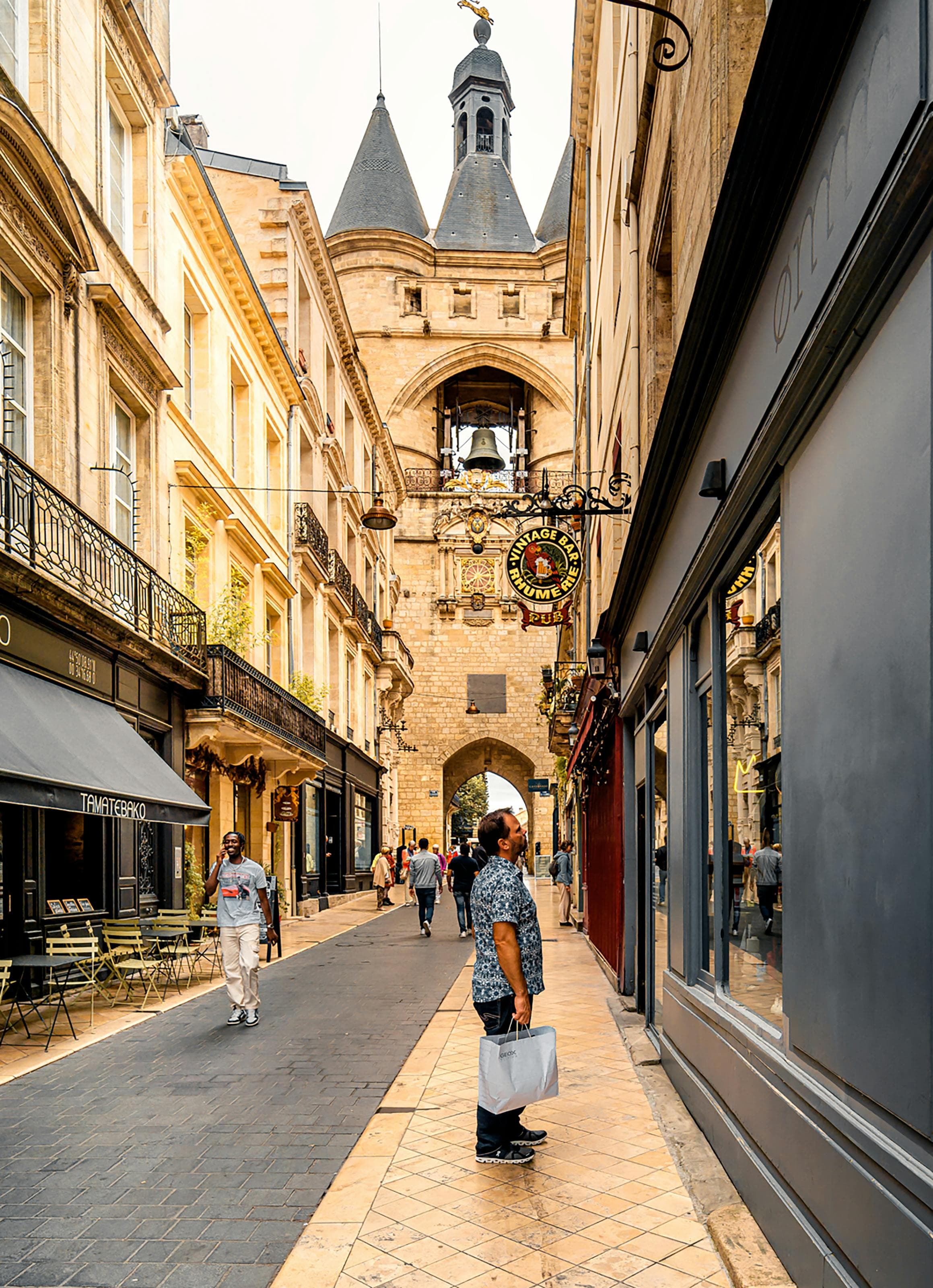 A beautiful international city neighborhood with warm light and walkable streets