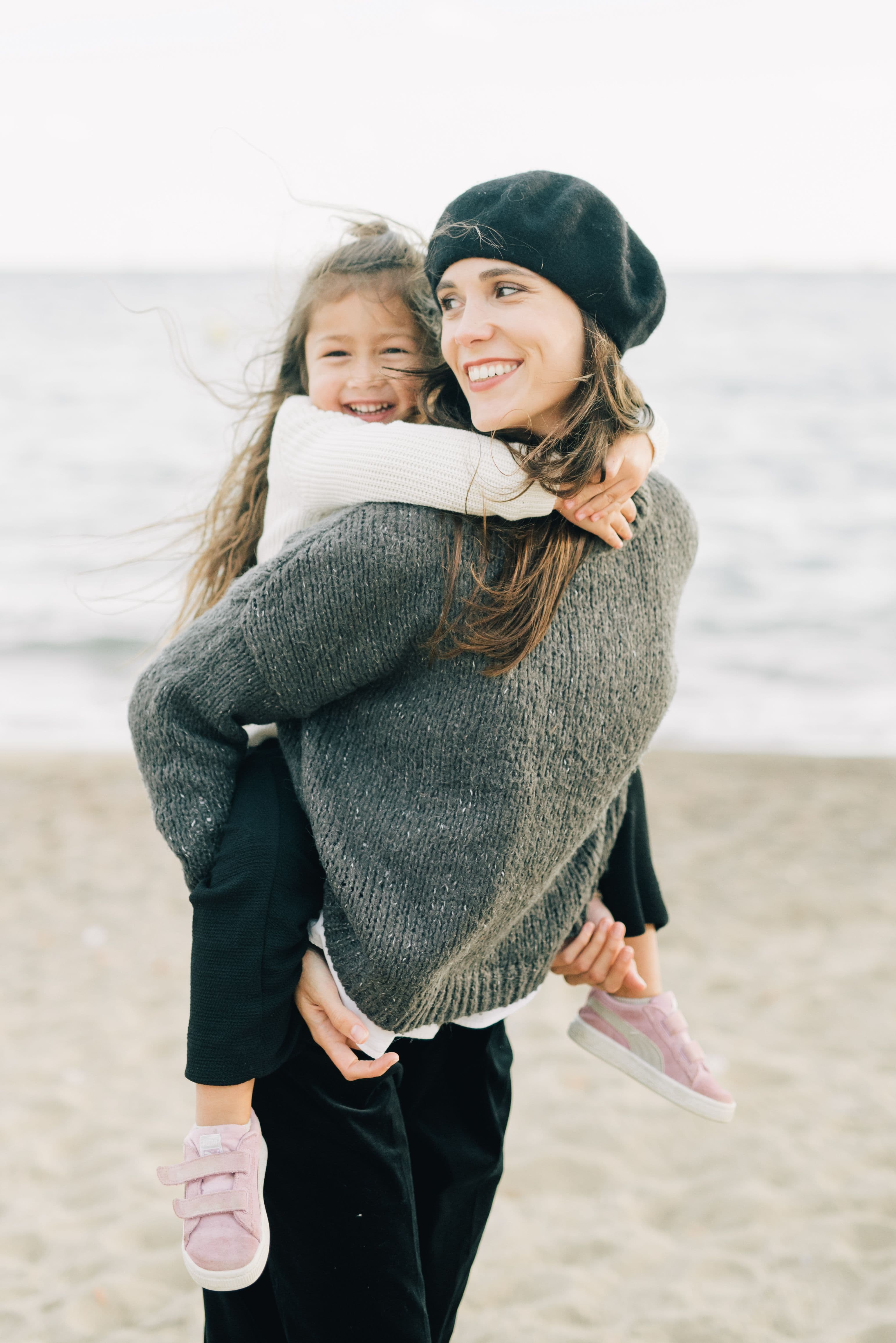A mother and daughter spending time together outdoors